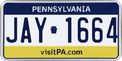 PA license plate JAY1664