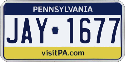 PA license plate JAY1677