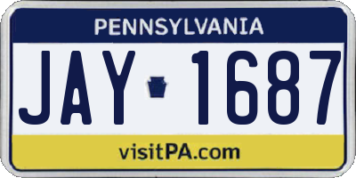 PA license plate JAY1687