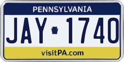 PA license plate JAY1740