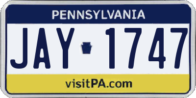 PA license plate JAY1747