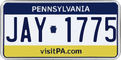 PA license plate JAY1775