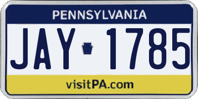 PA license plate JAY1785
