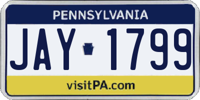 PA license plate JAY1799