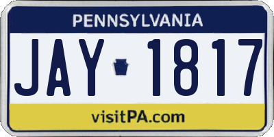 PA license plate JAY1817
