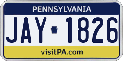 PA license plate JAY1826