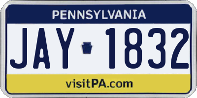 PA license plate JAY1832