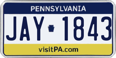 PA license plate JAY1843