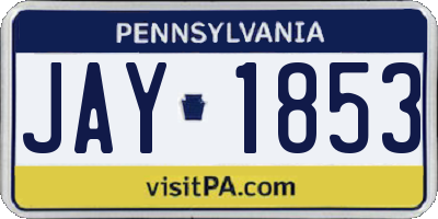 PA license plate JAY1853