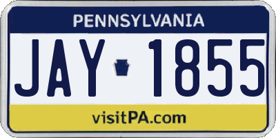 PA license plate JAY1855