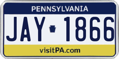 PA license plate JAY1866