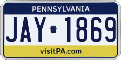 PA license plate JAY1869