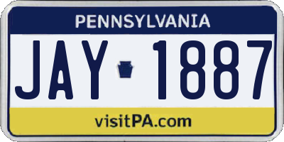 PA license plate JAY1887