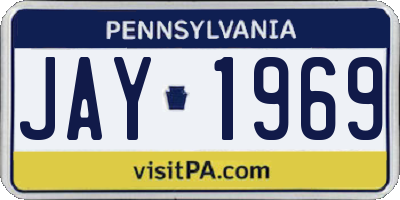 PA license plate JAY1969