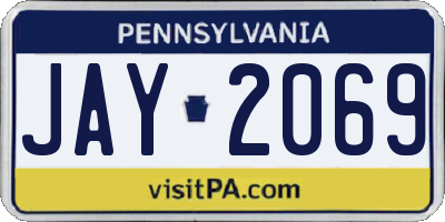 PA license plate JAY2069