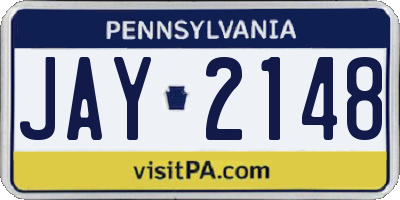 PA license plate JAY2148