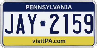 PA license plate JAY2159