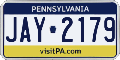 PA license plate JAY2179