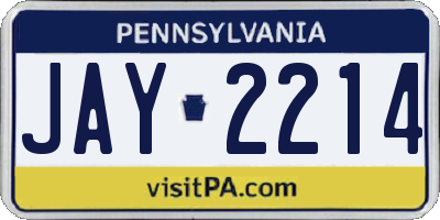 PA license plate JAY2214