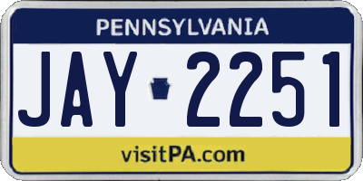PA license plate JAY2251