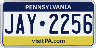 PA license plate JAY2256