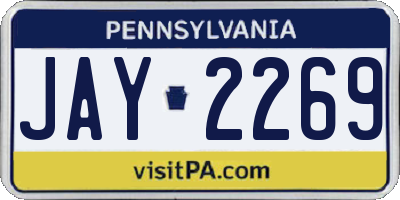 PA license plate JAY2269
