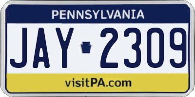 PA license plate JAY2309