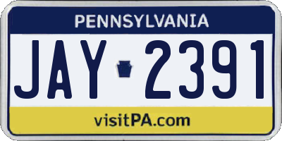 PA license plate JAY2391