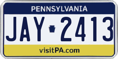 PA license plate JAY2413
