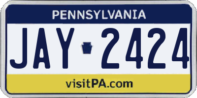 PA license plate JAY2424