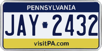 PA license plate JAY2432