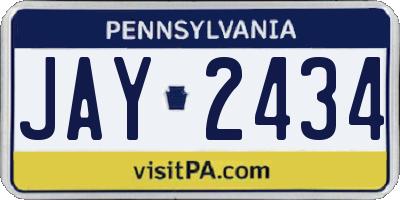 PA license plate JAY2434