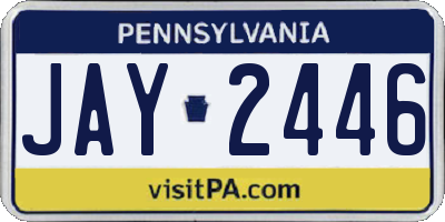 PA license plate JAY2446