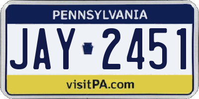 PA license plate JAY2451