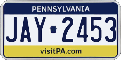 PA license plate JAY2453