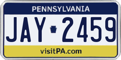 PA license plate JAY2459