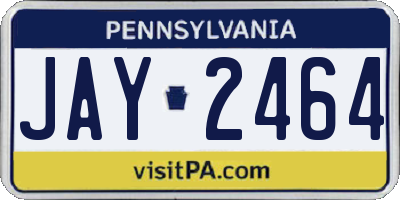 PA license plate JAY2464