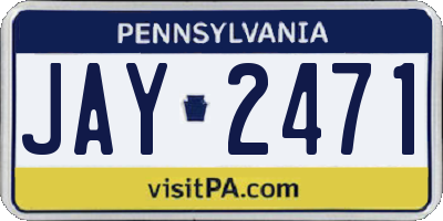 PA license plate JAY2471