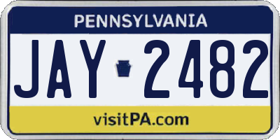 PA license plate JAY2482