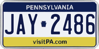 PA license plate JAY2486