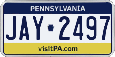 PA license plate JAY2497