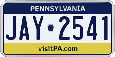 PA license plate JAY2541