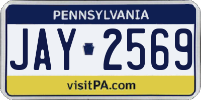 PA license plate JAY2569