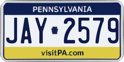 PA license plate JAY2579