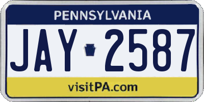 PA license plate JAY2587