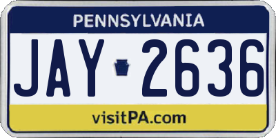 PA license plate JAY2636