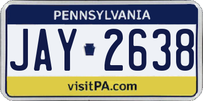 PA license plate JAY2638