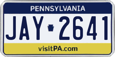 PA license plate JAY2641