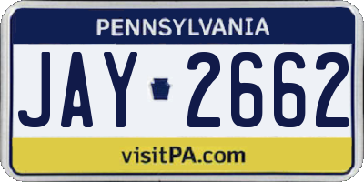 PA license plate JAY2662