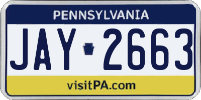 PA license plate JAY2663
